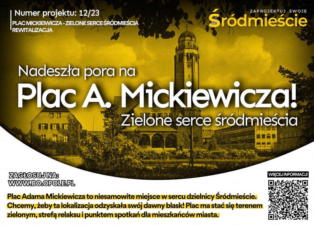 Budżet Obywatelski: ogólnomiejski projekt renowacji Placu Mickiewicza!