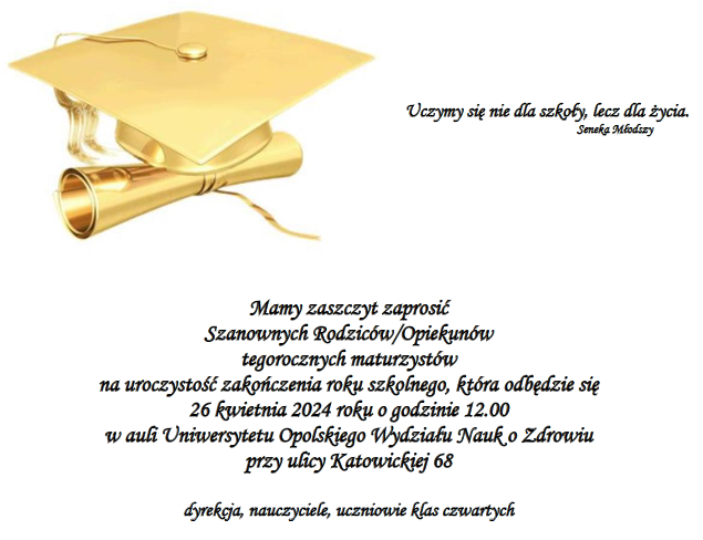 Zakończenie roku szkolnego w klasach maturalnych