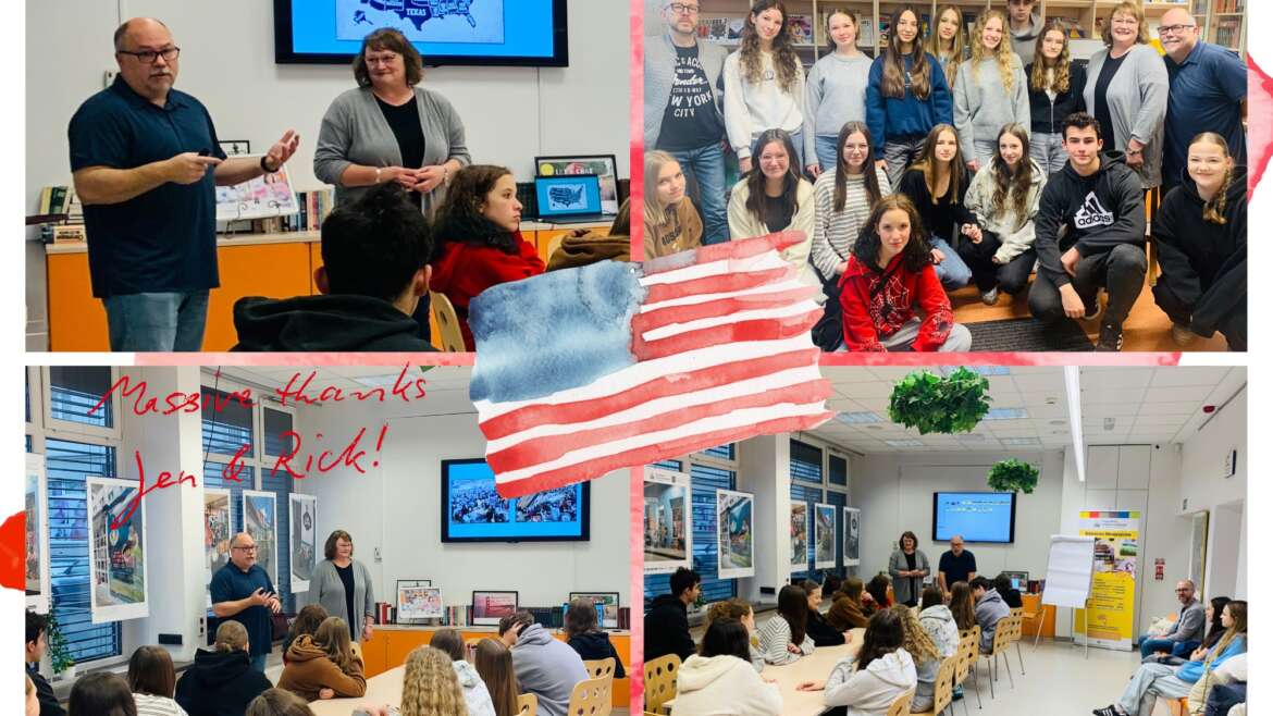 1b uczestniczyła w zajęciach kulturoznawczo-konwersacyjnych w Bibliotece Obcojęzycznej