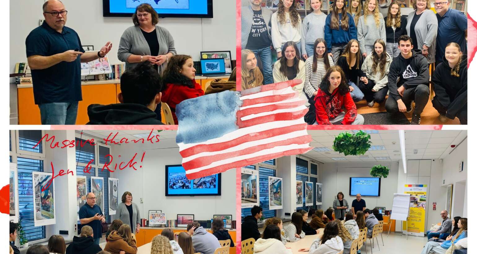 1b uczestniczyła w zajęciach kulturoznawczo-konwersacyjnych w Bibliotece Obcojęzycznej