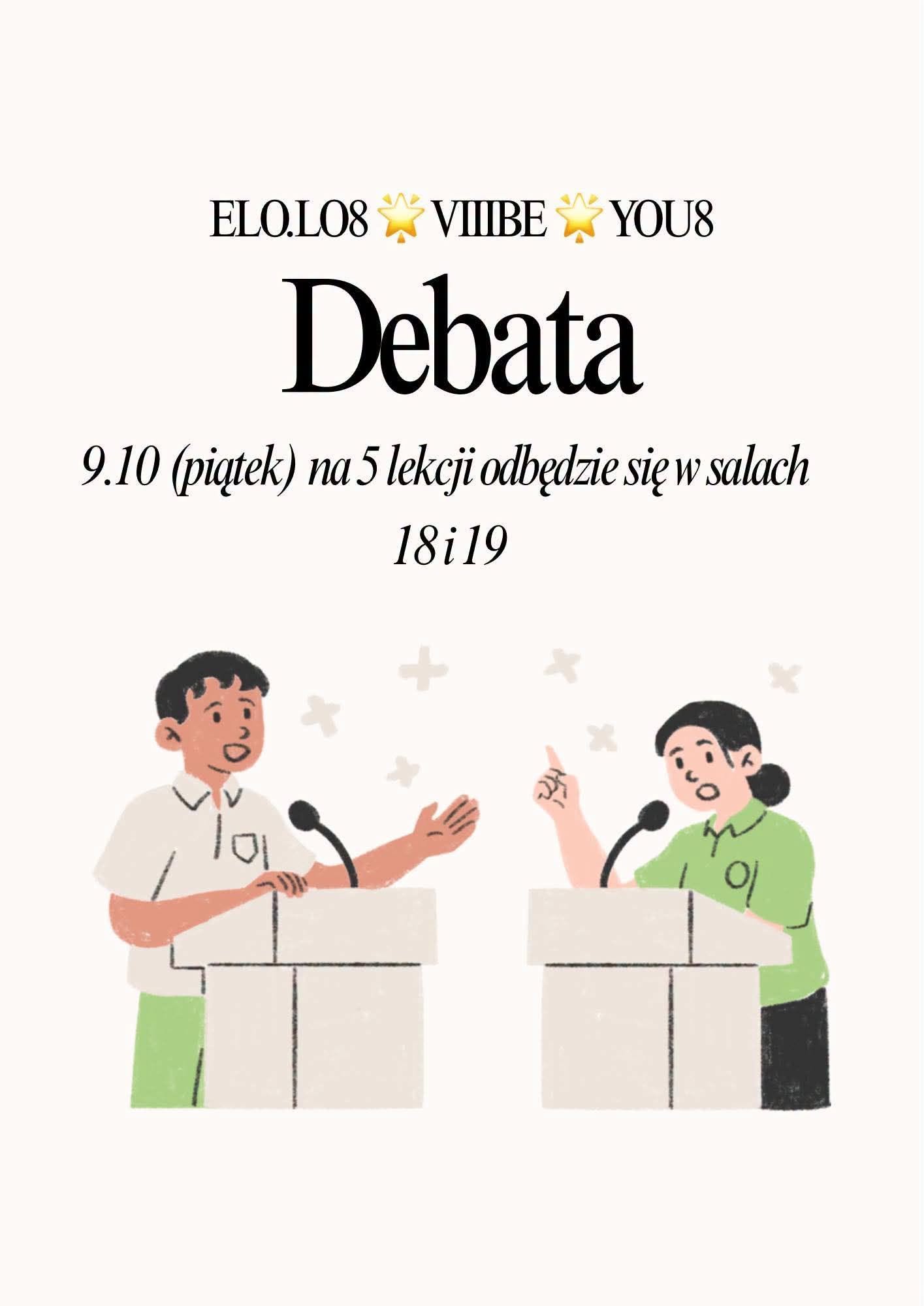 Debata kandydatów na przewodniczącego Samorządu Uczniowskiego w LO nr 8