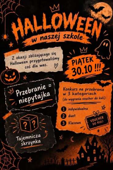 Halloween w naszej szkole już w piątek!